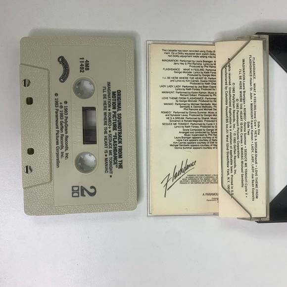 Flashdance Movie Soundtrack Cassette Tape Vintage 1983 What a Feeling Maniac EUC - Picture 5 of 5